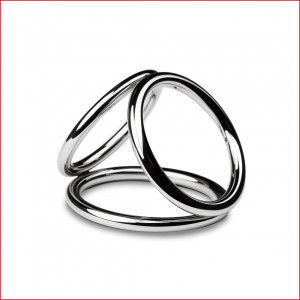 Тройное эрекционное кольцо Sinner Gear Unbendable – Triad Chamber Metal Cock and Ball Ring – Medium