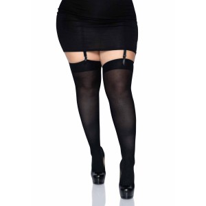 Leg Avenue Nylon Thigh Highs + PLUS SI Black