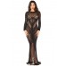 Сукня Leg Avenue Lace and Net Bodycon Gown One Size, Black , ,