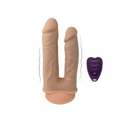 Фалоімітатор з вібрацією SilexD Double Gusto Vibro Flesh (Model 1 size 8" & 7") + LRS