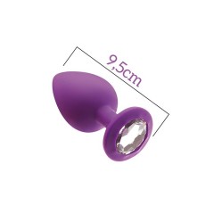 Анальна пробка з кристалом MAI Attraction Toys №49 Purple (м'ята упаковка)