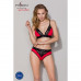 Трусики з широкою гумкою і мереживом Passion PS001 PANTIES red/black, size S , Сексі білизна, Passion (Польща)