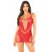 Сукня Leg Avenue Lace and Net Mini Dress with Dual Strap One Size, Red , ,