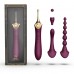 Вагінально-кліторальний вібратор Zalo — Bess 2 Velvet Purple, мультифункціональний із насадками ,