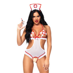 Leg Avenue Roleplay Naughty Nurse OS White/Red