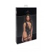Боді Noir Handmade F297 Libido Deep-V bodysuit with collar, pearl chain and garter - XL ,