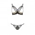 Комплект белья VALERY SET OpenBra black L/XL - Passion Exclusive: стрэпы: трусики, открытый лиф , Комплекти білизни,