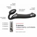 Безремневой страпон с вибрацией Strap-On-Me Vibrating Black M, диаметр 3,3см, пульт ДУ, регулируемый , Страпони,