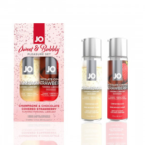 Набір лубрикантів System JO Sweet&Bubbly – Shampagne & Chocolete Covered Strawberry (2×60 мл)