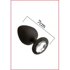 Анальная пробка с кристаллом MAI Attraction Toys №47 Black, длина 7см, диаметр 2,8см