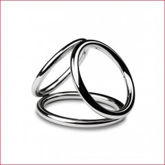 Потрійне ерекційне кільце Sinner Gear Unbendable – Triad Chamber Metal Cock and Ball Ring – Medium