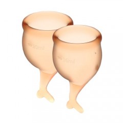 Набор менструальных чаш Satisfyer Feel Secure (orange), 15мл и 20мл, мешочек для хранения