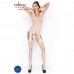Бодістокінг Passion BS043 white, комбінезон, імітація панчох , Комбінезони, Passion (Польща)