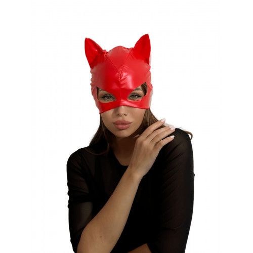 Лакована маска "Кішка" D&A червона , ,