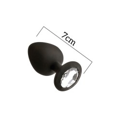 Анальна пробка з кристалом MAI Attraction Toys №47 Black (мята упаковка)