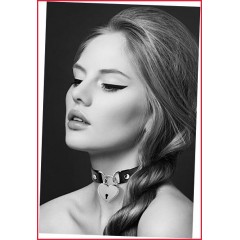 Чокер с замочком-сердечком Bijoux Pour Toi - HEART LOCK Black, экокожа