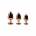 Анальна пробка Wooomy Tralalo Rose Gold Metal Plug MAGENTA L ,