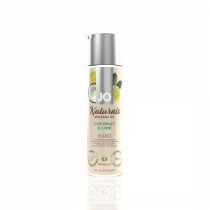 Масажна олія System JO – Naturals Massage Oil – Coconut & Lime з натуральними ефірними оліями (120 м