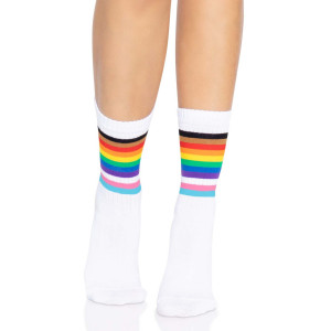 Leg Avenue Pride crew socks Rainbow