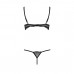 Комплект белья VALERY SET OpenBra black L/XL - Passion Exclusive: стрэпы: трусики, открытый лиф , Комплекти білизни,