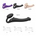 Безремневой страпон с вибрацией Strap-On-Me Vibrating Violet XL, диаметр 4,5см, пульт ДУ, регулируем , Страпоны