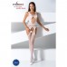 Бодістокінг Passion BS057 white, комбінезон, імітація панчох і пояса , Комбінезони,