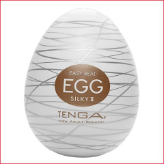 Мастурбатор-яйце Tenga Egg Silky II з рельєфом у вигляді павутини