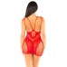 Сукня Leg Avenue Lace and Net Mini Dress with Dual Strap One Size, Red , ,