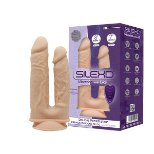 Фалоімітатор з вібрацією SilexD Double Gusto Vibro Flesh (Model 1 size 8" & 7") + LRS