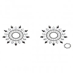 Пестис из кристаллов Petits Joujoux Gloria set of 2 - Black/Silver, украшение на грудь