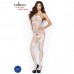Бодістокінг Passion BS037 white, комбінезон, відкрита спина, халтер , Комбінезони, Passion (Польща)