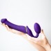 Безремневой страпон с вибрацией Strap-On-Me Vibrating Violet M диаметр 3,3см, пульт ДУ, регулируемый , Страпоны