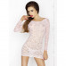 Прозора сорочка з довгим рукавом YOLANDA CHEMISE pink L/XL - Passion, трусики , Сексі білизна, Passion (Польща)