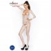 Бодістокінг Passion BS040 white, комбінезон з відкритими грудьми , Комбінезони, Passion (Польща)