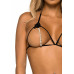 Leg Avenue Open cup bra and pearl panty OS Black , ,