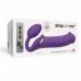 Безремневой страпон с вибрацией Strap-On-Me Vibrating Violet XL, диаметр 4,5см, пульт ДУ, регулируем , Страпоны