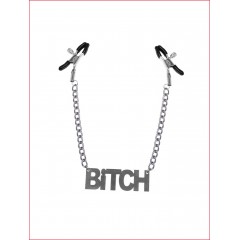 Зажимы для сосков Bitch, Feral Feelings - Nipple clamps Bitch, серебро/черный