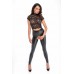 Топ Noir Handmade F303 Essence lace top with high collar - S , ,