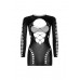 Leg Avenue Long sleeve cut out mini dress Black O/S , ,