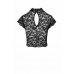 Топ Noir Handmade F303 Essence lace top with high collar - S , ,