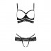 Комплект белья SARIA SET OpenBra black L/XL - Passion Exclusive: стрэпы: откртый лиф, стринги , Комплекти білизни, Passion (Польща)