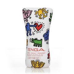 Мастурбатор Tenga Keith Haring Soft Case Cup (мягкая подушечка) сжатый