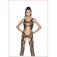 Бодистокинг Passion BS039 black, комбинезон, имитация чулок