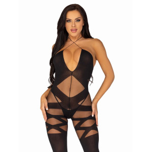 Leg Avenue Illusion halter bodystocking Black O/S