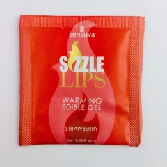 Пробник массажного геля Sensuva - Sizzle Lips Strawberry (6 мл)