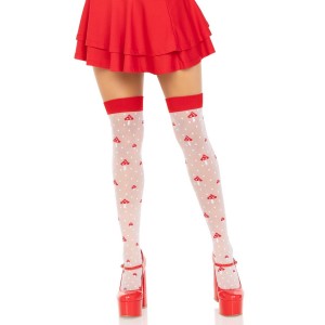 Панчохи Leg Avenue Polka Dot Mushroom Thigh Highs One Size