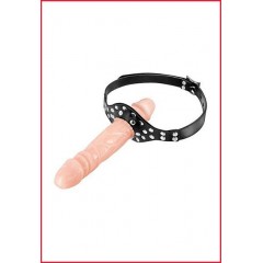 Кляп с двойным фаллоимитатором Fetish Tentation – Double Penis Gag Flesh