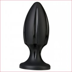 Анальний плаг із каналами для змащення Doc Johnson Platinum Premium Silicone — The Rocket — Black