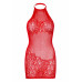 Leg Avenue Rhinestone halter mini dress OS Red , ,