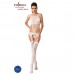 Бодистокинг Passion BS047 white, комбинезон, имитация топа, чулок и пояса , Комбинезоны